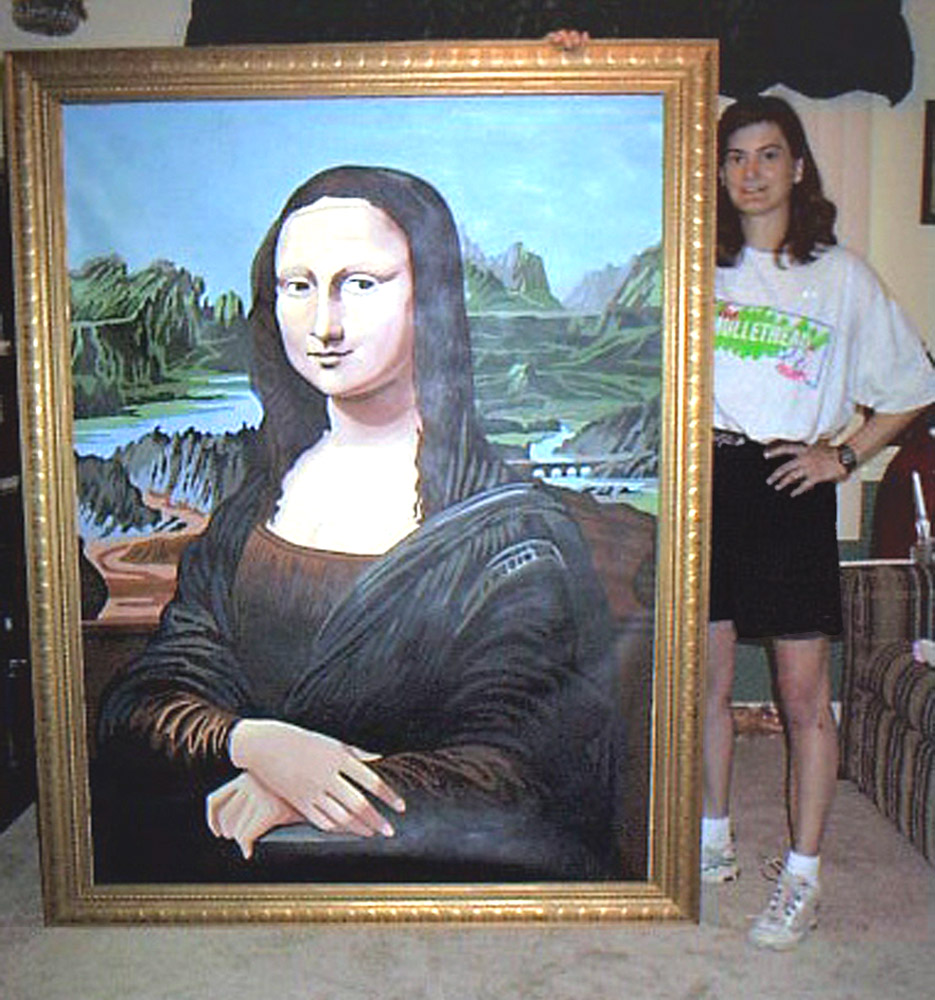 Savell with Mona Lisa painting