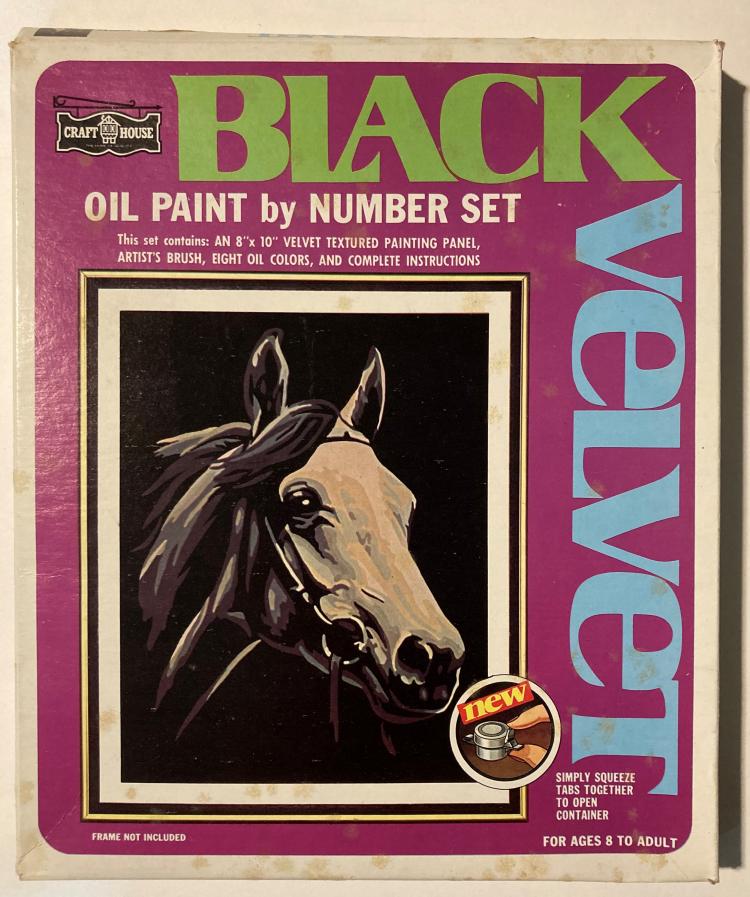 Black Velvet White Stallion Paint By Number Museum